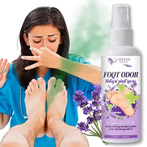 Lavender Plant-Based Foot Deodorant Spray, Odor Control & Antibacterial, Quick-Dry, Shoe & Sock Use, Foot Care Spray, Fragrance, Foot Sanitizer Spray