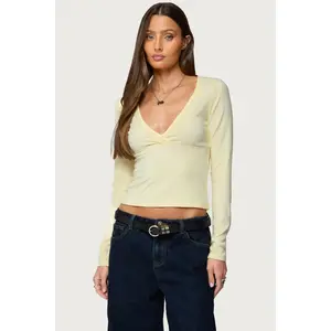 Doron V Neck Long Sleeve Top