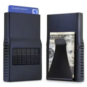 ACM Wallet Black Satin Unisex Card Case and Money Clip Individual Selection Ultimate Organization