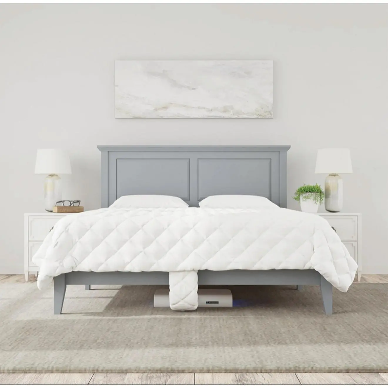 Rize Home King SmartDuvet Quilted Down Alternative Insert with Temperature Control & LED Night Lighting for Ultimate Sleep Comfort