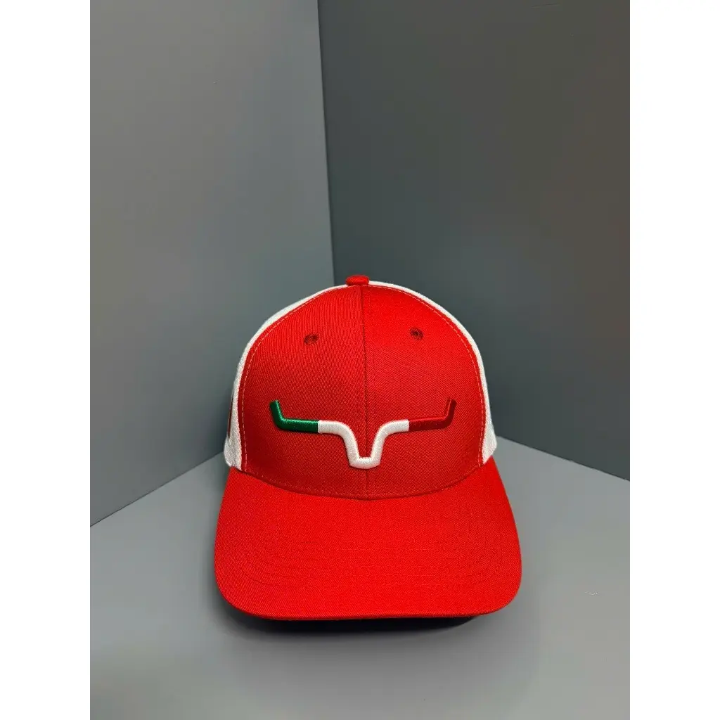Stylish Red Baseball Cap with Unique Logo Embroidery and Adjustable Snap Closure