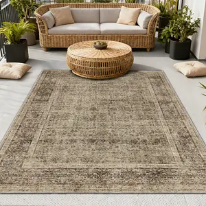 PLUMLIK Soft Low Pile Area Rug For Living Room, Traditional Vintage Rugs safety For Bedroom, Boho Printed Non-Slip Rug Home Decor Aesthetic Carpet, Washable Indoor/Outdoor Carpet, Ideal for Spring Home Decor, Mother’s Day and Easter Gift