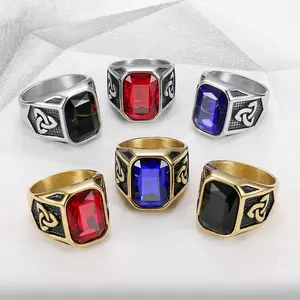 Punk Style Viking Interlocked Stackable Ring - High-End Euro-American Design, Lightweight Costume Jewelry, Daily Wear Accessory, Family Holiday Gift, Interlocked Stackable Rings