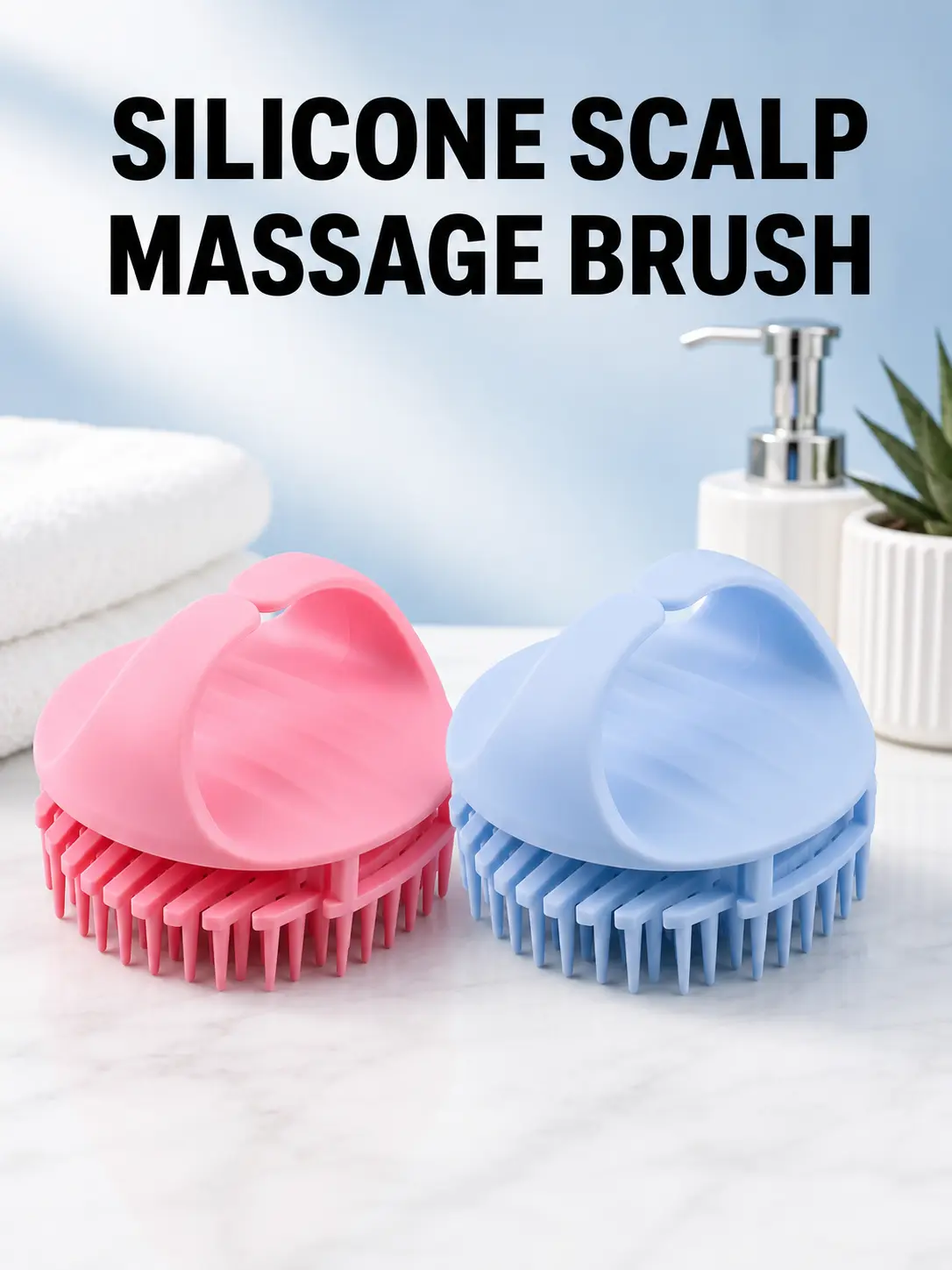 2 Pack Silicone Shampoo Comb, Hair Scalp Massager Brush for Shower, Multi-functional Scalp Scrubber Exfoliating Brush, Bath Massage Comb for Daily Hair Care, Christmas Gift
