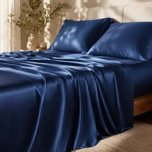 MOXHOMO Extra Deep Pocket Bamboo Sheets - 6 Pcs Breathable & Cooling Bed Sheet Set, Hotel Luxury Fitted Soft Wrinkle-Free For Mattresses, Room Decor, Twin/Full/Queen/King Size Pillowcase Sets
