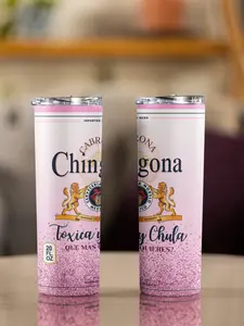 Chingóna, Tóxica y Chula" 20oz Skinny Tumbler Reusable Portable Washable Water Bottles Drinkware