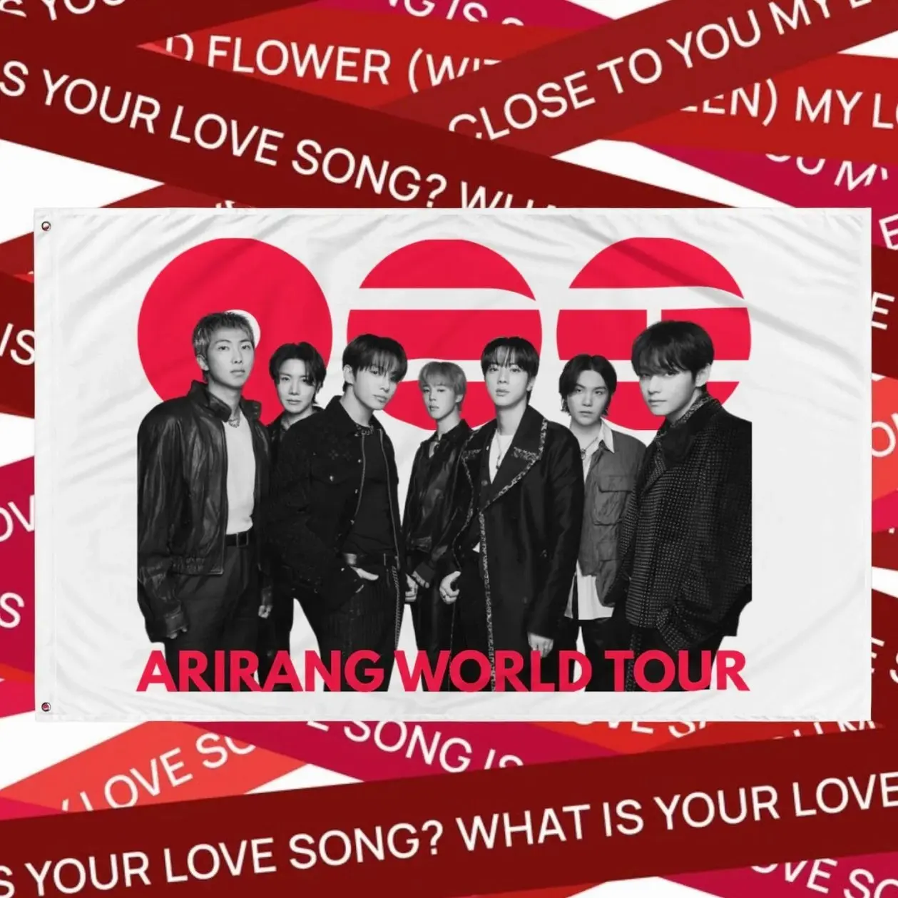 Arirang 2026 World Tour Classic Logo Synthetic Tapestry - 40x30 in, Durable Decorative Tapestry with Seamless Edges, Non-toxic Kpop Merch, Living Room Decor Gift for Kpop Fans, 40\X30\, Logos
