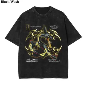 Vintage Rayquaza Mega x Yellow Soda Tee, Pocket Monster x Energy Soda Graphic Tees, Pocket Monster T-Shirt, Unisex Anime Shirt, Gym Workout Shirt, Menswear Womenswear Streetwear Top Fit Oversize