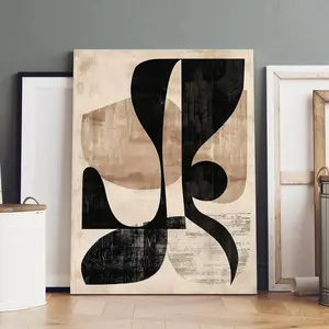 Abstract Geometric Pattern Wooden Framed Canvas Painting, Modern Art Poster, Wall Art Decor for Home Living Room Bedroom Office, Ornaments