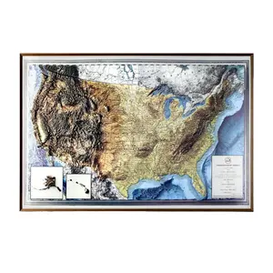 USA 3D Relief Map Wall Art USA 3D Relief Map Wall Art