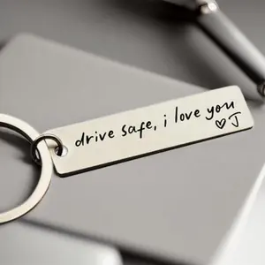 Engraved "Drive Safely, I Love You" Stainless Steel Keychain - Casual Male Gift for Boyfriend, Husband - Ideal for Special Occasions, Gift for BF