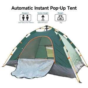 【Tents for Camping】2 Person Camping Dome Tent Green mesh windows sun shelter popup beach tent Portable Outdoor Equipment Hdpe Mesh Tarp camping essentials tent camping essentials