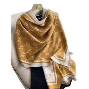 Boho Style All Over Pattern Tassel Decor Shawl, Casual Soft Warm Contrast Binding Blanket Scarf for Fall & Winter, Fashion Floral Print Scarf for Women & Men, Gifts for Her, Gifts for Wife