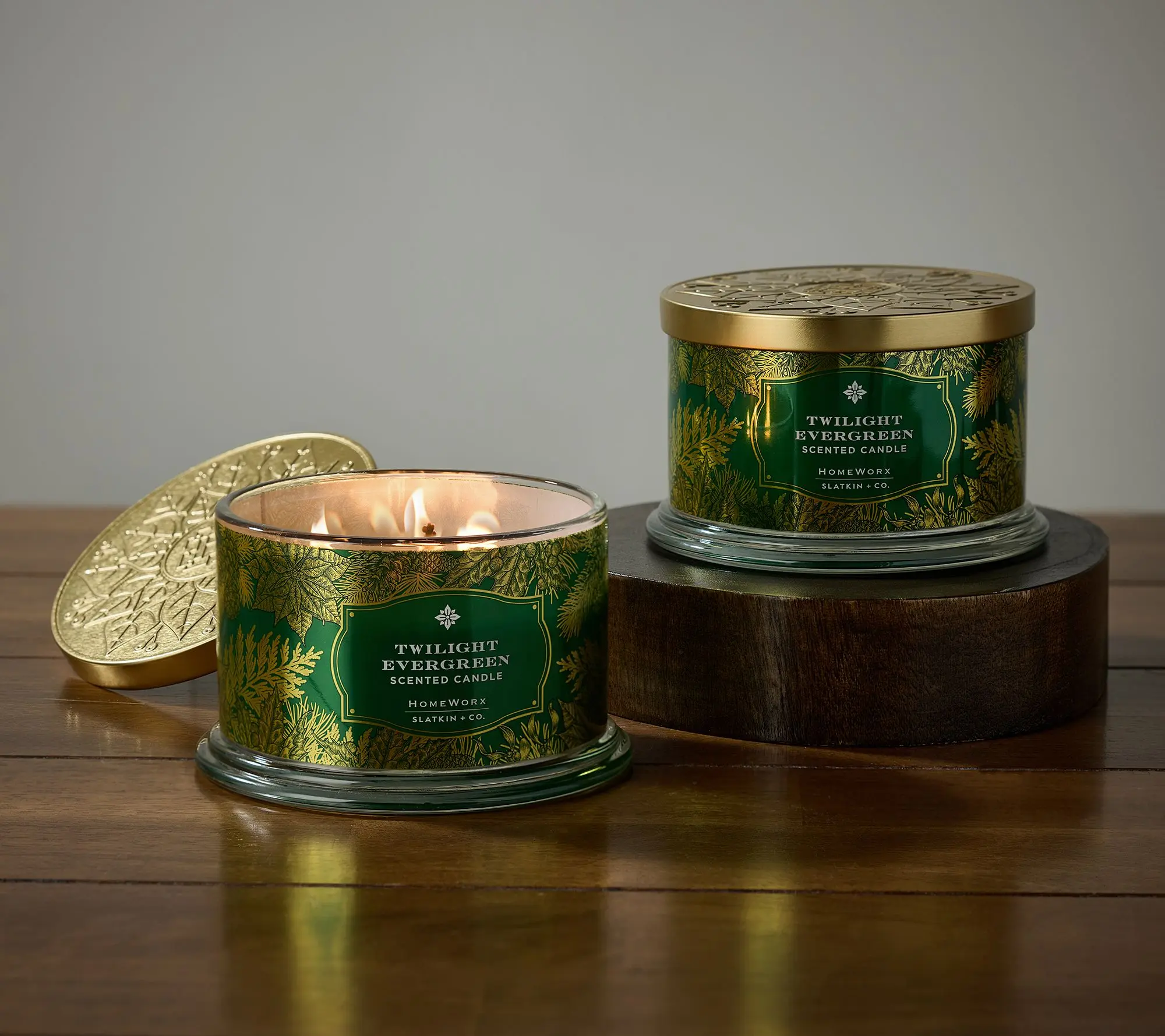 HomeWorx by Slatkin + Co. S/2 18oz Twilight Evergreen Candl
