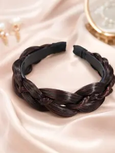 Women's Braided Headband, Adjustable Headband, Wide Messy Braided Headband With Teeth Synthetic Hair Plaited Headband High Elasticity Braids Fishtail Braided Natural Braided Headband All-match Hair Band Hairpiece for Hairstyle Decor