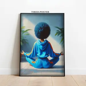 Afro Black Woman Wall Art Print,, Product without frame Decor Gift