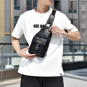 Gift 1 PCS Fashion Lightweight Portable Unisex Black Bag, Men's Crossbody Bag - Multiple Pockets, Casual And Minimalist Stylish Bag