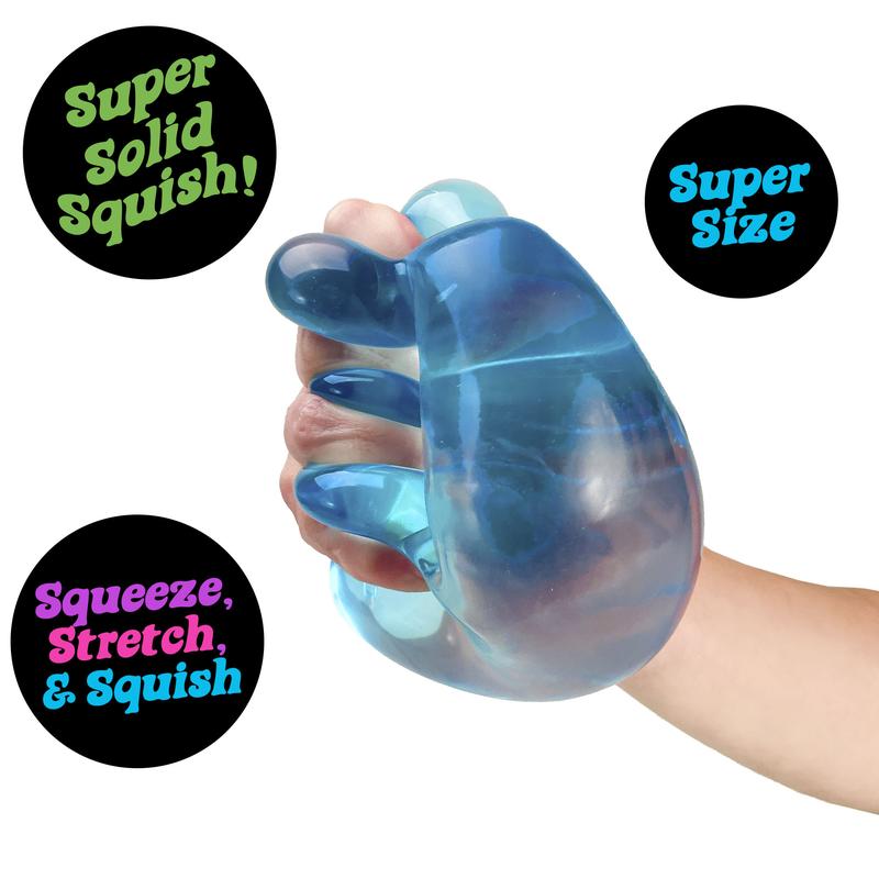 NeeDoh Nice Berg Sensory Squeeze Toy – Giant 3.25" Blue Nice Cube with Super Solid Squish (1 Pack)