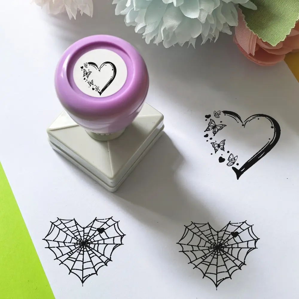 Romantic Heart Stamp Set, Decorative Stamps for Journals and Scrapbooks, Perfect for Holidays Like Valentine's Day, Mother's Day, Halloween