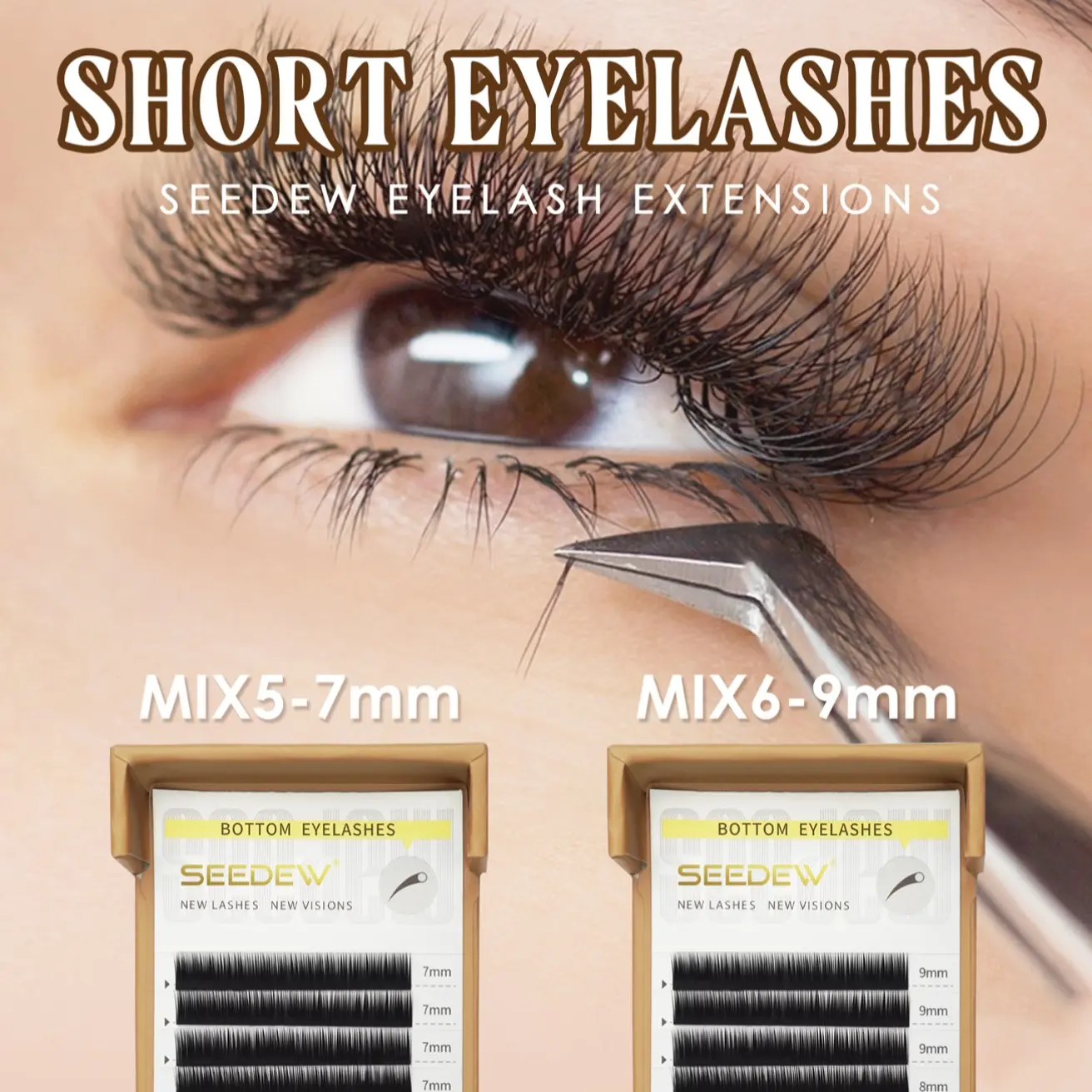Seedew 12Rows/Tray Bottom Lashes 0.10mm 0.15mm Lower Short Eyelash J Curl B Curl Mix Length Single False Eyelashes, Eyelash Extension, Lower Lashes, Eye Makeup Products For Women, DIY Eyelash Extensions, Diy Volume Eyelashes, Bottom Lash Clusters