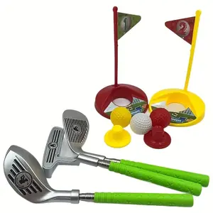 3 Retractable Golf Clubs Golf Set with Adjustable Telescopic Design | Includes 3 Balls, 2 Targets and 2 Golf Tees, Fun Indoor Outdoor Golf Sports Game