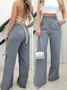 2026 Spring Summer New Women's Wide Leg Straight Pants, Commuter Style Casual Fashion Long Trousers, Trendy and Comfortable, Bottom