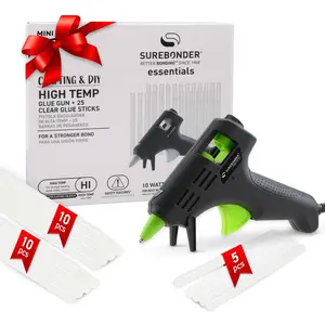 Surebonder Mini Hot Glue Gun High Temperature Glue Gun Kit with 25 All Purpose Clear Glue Sticks for DIY and Crafting