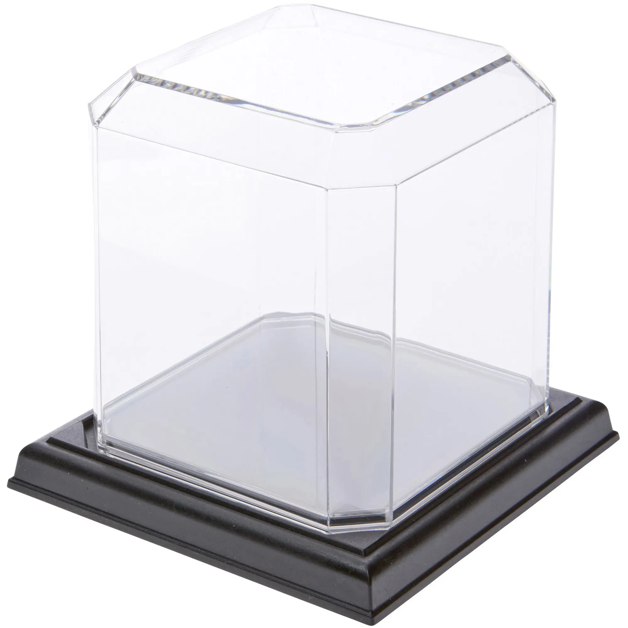 Pioneer Plastics Plastic Softball Display Case with Base (UV Resistant), 4" W x 4" D x 4.125" H