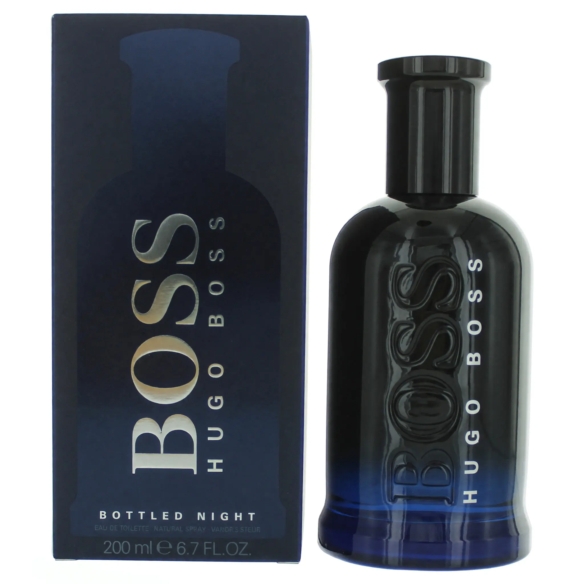 Boss Bottled Night by Hugo Boss Men's 6.7 oz EDT Spray - Signature Scent, Woody Aromas, Lavender, Musk, Bottle-Shaped Men's Fragrance