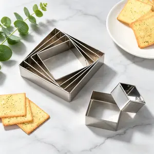 Baking Cutter Mold Set, Food Grade Stainless Steel, 10 Piece Square, Home Use, DIY Baking, Easy Operation, Gift Idea