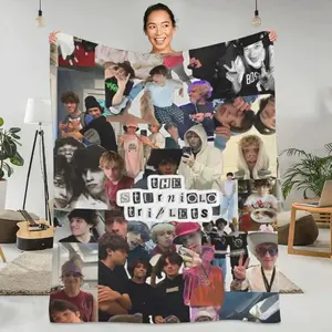 Sturniolo Triplets Flannel Blanket Music Super Soft Throw Blanket for Couch Bed Travel Funny Bedspread Sofa Bed CoverHoliday gifts for family and friends during Thanksgiving, graduation season and Valentine's Day