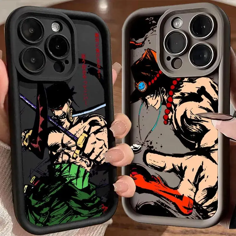 O-Ones Ace s Shank Zoro Soft Silicone Case For iPhone 17 Air 16 15 14 13 12 11 Pro Max Plus for Samsung Galaxy S25 S26 Series Shockproof Phone Cover