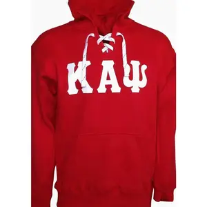 Mega Greek Mens Kappa Alpha Psi Sports Lace Hooded Sweatshirt Red