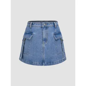 Cider [4 colors, size 0-26] Solid Cargo Mini Skirt