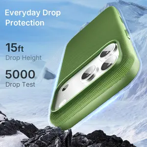 for iPhone 17 Pro Max Case Techwoven Green, [Compatible with MagSafe] [Camera Control Cover] [Premium Tech Woven Fabric] [Drop Protection] Shockproof Skin-Friendly