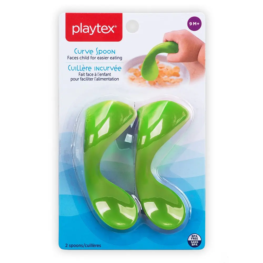 Playtex Baby Curve Early Self-Feeding Spoons, Right-Handed, 2 Pack