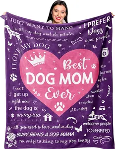 Dog Mom Gifts for Women, Dog Lovers Gifts for Women, Gifts for Dog Moms, Dog Mom Gift for Mothers Day, Best Gifts for Dog Owners, Gifts Idea for Dog Lover, Dog Mom Birthday Blanket Home Bedroom Decor