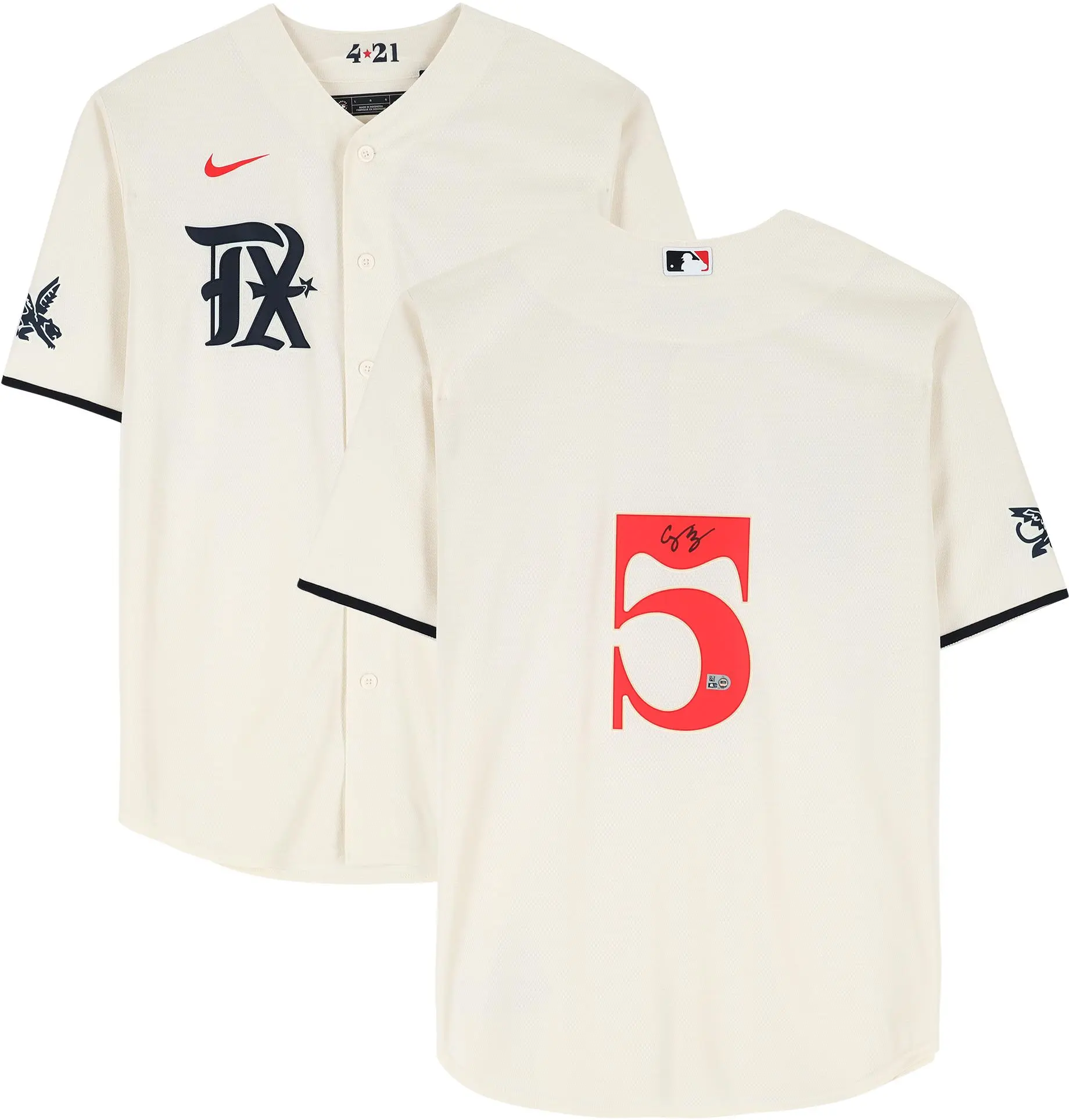 Corey Seager Texas Rangers Autographed Nike City Connect Replica Jersey - Fanatics Authentic Certified