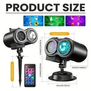 Nexillumi Indoor/Outdoor Projector Light, 12 Holiday Effects Projector Light, 2-in-1 with Remote Control, Suitable for Outdoor Home Parties, Holiday Decorations, and Ambient Lighting