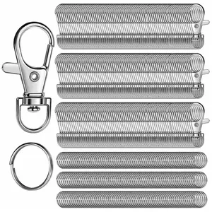 240 piece Metal Lobster Claw Clasp with Key Rings Swivel Snap Hooks Keychain Making Kit for Keychain Clip Lanyard, Jewelry Making, Crafts