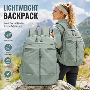 Lightweight Logo Print Backpack, Large Capacity Laptop Daypack, Durable Unisex Bag for Business, Commute, Travel & School Shoulder Bag