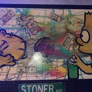 Bimpsons 24x 48 hand painted canvas painting