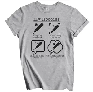 My Hobbies Playing Cricket Funny Cricket Player T-Shirt