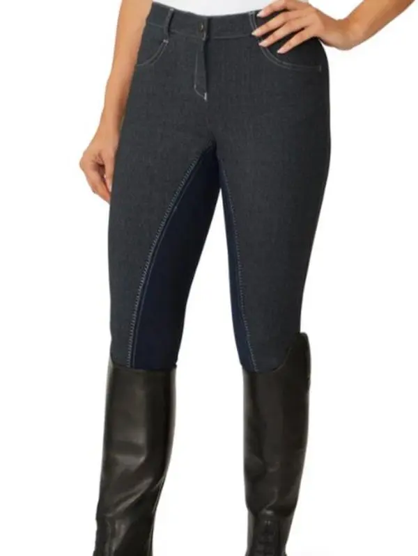 Women's Softflex Suede Full Seat Breech - Indigo, Soft Suede Fabric, Full Seat Design, Comfortable & Stylish Equestrian Breeches