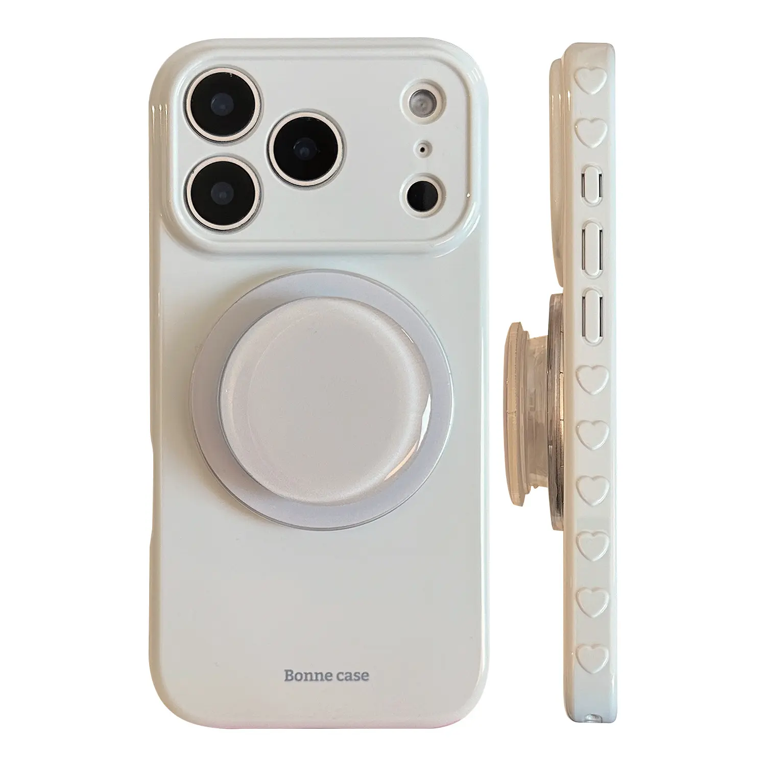 Blue magnetic attachment stand for iPhone 17 Pro Max case, suitable for iPhone 16. Pure color, high-end and simple design.