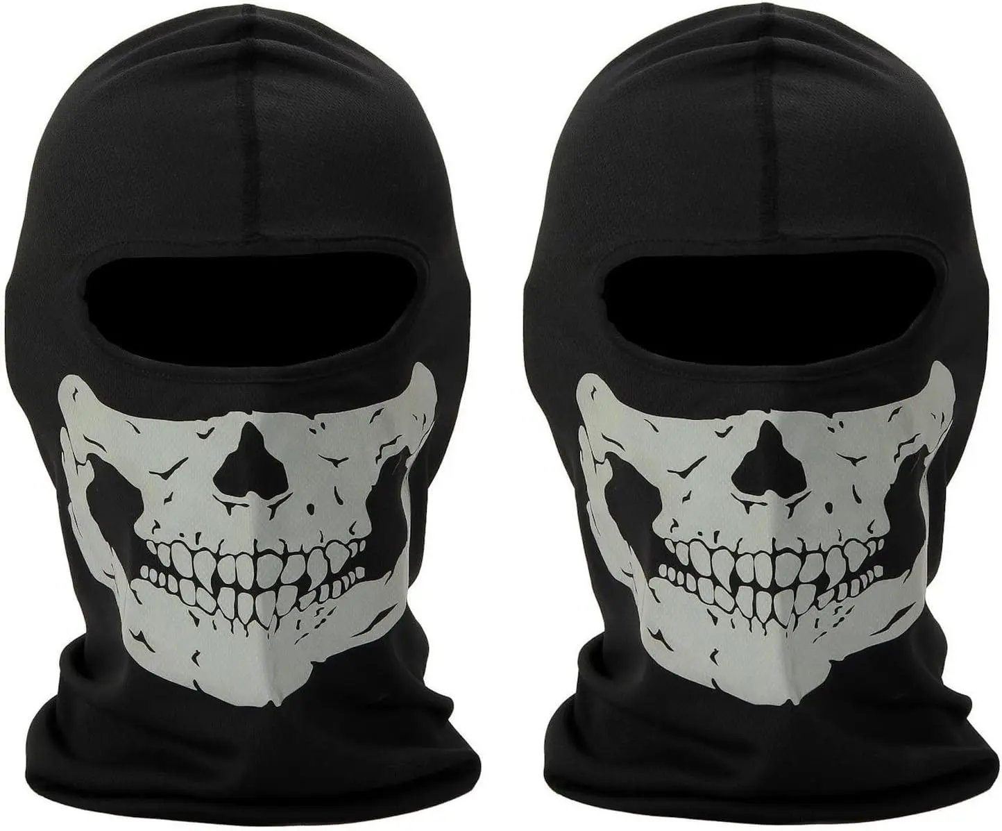 2 Pack Ghost Skull Balaclava, Breathable Mesh Ski Face Mask for Men & Women, Lightweight Neck Gaiter for Motorcycle & Halloween, Balaclava Mask Motorcycle, Motorcycle Accessories