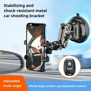 Car Cellphone Mount - Multi-Directional Overhead Suction Cup Phone Holder for Car, First-Person View Live Streaming Bracket, Automotive Interior Accessory