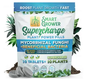 Smart Grower Supercharge Tablets Mycorrhizal Fungi & Beneficial Bacteria Blend Plant Garden Outdoor