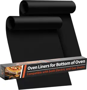 Oven Liner for Bottom of Oven 2 Pack | Large 17x25 Heavy Duty Reusable Oven Mat | BPA Free Non-Stick Liner for Electric Gas Toaster Oven