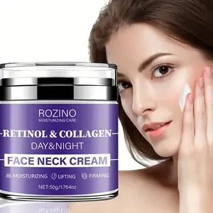 Rozino Retinol & Collagen Face Neck Cream for Tightening Firming Anti Aging Day Night Moisturizer for Women Men Instant Face Lift Wrinkle Reduction 50g